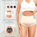 Shapewear for Women Tummy Control High Waisted Seamless Womens Underwear 4-Pack Sexy Lace Panties (XL)
