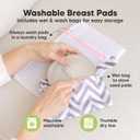 Organic Nursing Pads - 14 Washable Breast Pads for Breastfeeding, Wash Bag, Viscose Derived from Bamboo Reusable Nipple Covers for Breastfeeding Essentials, Soft & Absorbent (Neutrals, M 4.6")