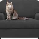 molasofa T Cushion Chair Slipcover with 1 Individual T Cushion Shape Seat Cover for Home Dcor, 2 Pieces Stretchable, Washable, Non-Pilling, Non-Slip Chair Cover (Oversized Armchair,Dark Gray)