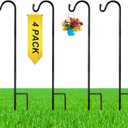 4 Pcs 24 Inch Shepherds Hook for Outdoor Adjustable Bird Feeder Pole Metal Steel Shepard Hooks for Hummingbird Stand Feeder Pole for Garden Plant, Lantern, Hanging Wedding Decor