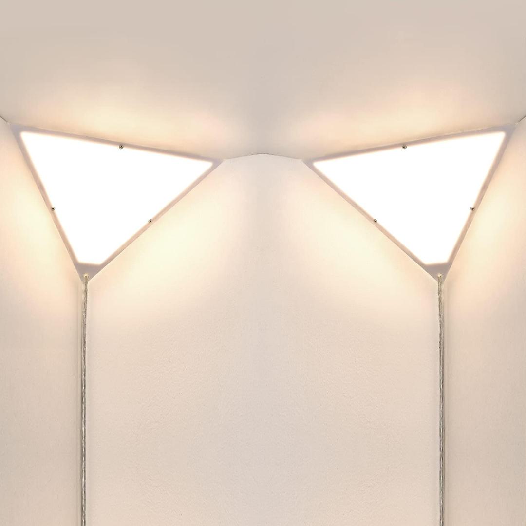Corner Light, Plug in Overhead Light with Switch, Corner Lights for Living Room, Bedroom, Modern Wall Lamp, E26 Socket, Bulb not Include (2 Pack)