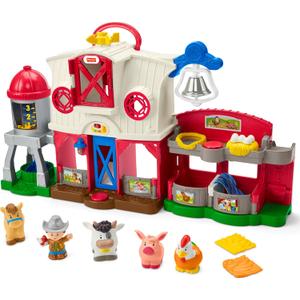 Fisher-Price Little People Toddler Learning Toy Caring for Animals Farm Interactive Playset with Smart Stages for Ages 1+ Years