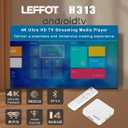 Android 14.0 TV Box 2025, LEFFOT H313 4K Ultra HD Streaming Device for TV with BT 5.4, 2GB RAM + 16GB ROM, Smart TV Box with Voice Remote, USB 3.0, HDR 10, 2.4G & 5G WiFi 6