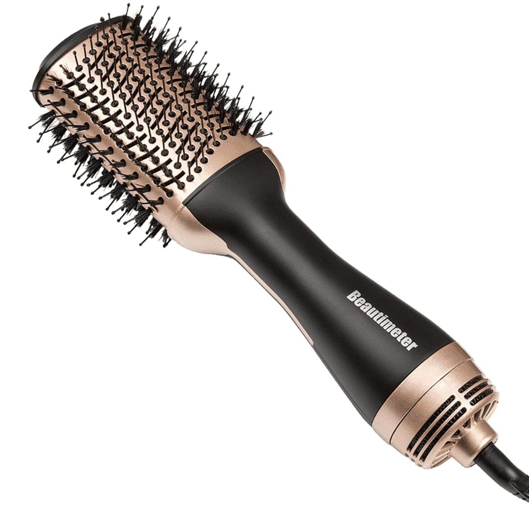 Beautimeter Blow Dryer Brush, Hot Air Brush One Step Hair Dryer and Styler Volumizer, 4 in 1 Negative Ionic Hair Styler with Oval Barrel for Smooth, Frizz-Free Hair Types, Black & Gold Beautimeter Blow Dryer Brush, Hot Air Brush One Step Hair Dryer and Styler Volumizer, 4 in 1 Negative Ionic Hair Styler with Oval Barrel for Smooth, Frizz-Free Hair Types, Black & Gold