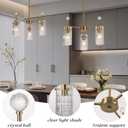 3 Lights Gold Chandelier Glass Long Pendant Light Fixtures