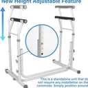 FSA/HSA Eligible, Vaunn Medical Bathroom Patented Height Adjustable Height Toilet Rail Grab Bar and Commode Safety Frame Handle