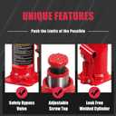 BIG RED 8 Ton (16,000 LBs) Capacity Hydraulic Welded Bottle Jack, TAM90803B