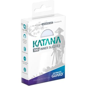 Ultimate Guard Katana Inner Card Sleeves, 100 Japanese Size TCG Sleeves, 60 x 87.5mm, Clear, Tournament Sleeves, No PVC & Acid-Free, Optimal Double-Sleeving