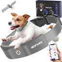 GPS Electric Dog Fence with Free App, Wireless Fence System with Training Collar, Adjustable of Dogs Portable Fence for Outdoor Use, Rechargeable Waterproof Flexiable Collar, (Grey)
