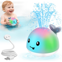 Gigilli Baby Bath Toys, Magnetic Rechargeable Bath Toys for Kids, Toddler Bathtub Pool Water Table Toys Sprinkler, Infant Boy Girl Gifts, Light Up Whale Bath Toy for Babies