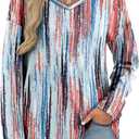 Women's Long Sleeve T-Shirts Solid Color Loose Fit Cute Basic Flowy Tops Spring Fall Casual Blouse (Blue, XL)