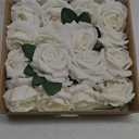 Ling's moment Artificial Flowers 16pcs Ivory Silk Roses with Stems, 3.5" Fake Vendela Roses Bulk for DIY Wedding Bouquets Centerpieces Party Baby Shower Home Decoration