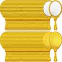 Qunclay Vintage Handheld Mirror Embossed Portable Hand Mirror with Handle for Small Compact Travel Makeup(Gold,96 Pcs)