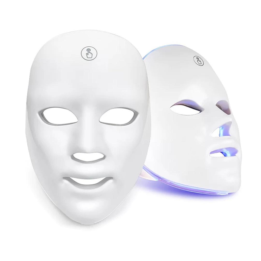 Red Light Therapy for Face, 7 Colors LED Face Mask Light Therapy Portable Rechargeable Red Light Therapy Mask Skin Care Device at Home and Travel for Anti-Aging (FM-01)