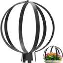 Heavy Duty Metal Garden Obelisk Trellis for Climbing Plants, Sturdy 27" x 23" Large Round Circle Trellis Potted Plant Spheres for Outdoor Indoor Flower Decor, Patio Doorway Urn Filler (Modern Black)