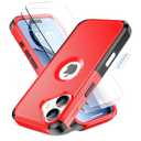 Magnetic for iPhone 17 Case, Compatible with Magsafe,2X Screen Protector,Military-Grade Protection, Drop-Proof Phone Cover for iPhone 17 6.3 inchs,Red-Hollow