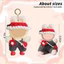 17cm Doll Clothes(NO Doll), Cute Dolls Outfit Accessories with Accessories, Hand Crocheted Hat, Sweaters, Bag, Small Kawaii Clothes Set for DollsRed