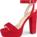 MERUMOTE Women's Fashion Platform Sandals Block Heels Wedding Summer Dress Shoes (8.5)