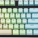 YMDK Double Shot 104 Dyed PBT Shine Through Keyset OEM Profile Keycap Set for Cherry MX Switches Mechanical Keyboard 104 87 61,Rainbow(Only Keycap)