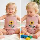 Simplee kids Baby Girls Sunflower Knit Rompers Knit Clothes for Newborn Baby Girls (6-12 Months)