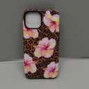 Leopard Print Phone Case for iPhone 14/iPhone 13 6.1",Cute Flower Aesthetic Cases Floral Cool Trendy Cheetah Cover for Girls Women,Hard PC Soft Durable Flexible Protective for iPhone 14/13