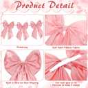 2 x 6 FT Large Pink Valentine's Day Bow Garland with 10 inch Bows Pre-Strung Garland Banner for Wedding Coquette Birthday Baby Shower Bridal Shower Bachelorette Party Supplies Party Supplies