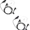 Covert Acoustic Tube Walkie Talkie Earpiece Surveillance Headset with Mic Compatible with 2 Pin Kenwood Two Way Radio
