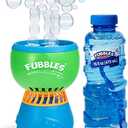 FUBBLES NO Spill Funfiniti Bubble Machine | Blows One Hour of Non Stop Bubbles | Toy Set Includes 36oz of Non Toxic Refill Solution (Bubble Solution Bottle Colors Will Vary)