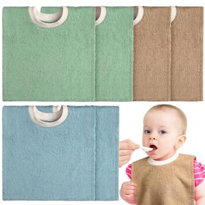 3 Pcs Pullover Baby Bibs Cotton Terry Toddler Absorbent Infant for Feeding and Drooling Towel Slip on Bib(Fresh Color)