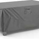 Vailge Rectangular/Oval Patio Table Cover, Heavy Duty Waterproof Outdoor Lawn Patio Furniture Covers, X-Large Grey