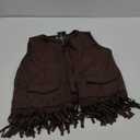 Spring&Gege Kids Suede Fringe Vest 70s Cowgirl Cowboy Western Faux Tassels Jacket Cardigan, Brown, Size 7-8 Years L