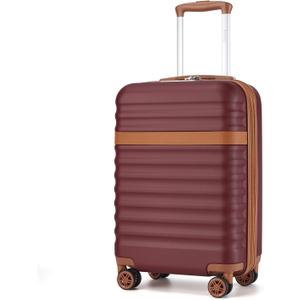 Kono Airline Approved Carry On Luggage 22x14x9 inches, with TSA Lock, 20 Inch Expandable Lightweight Hardshell Suitcase (Burgundy, Suitable for 1-3 Days of Travel)