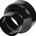 Duct Reducter 6 to 4 Air Ducting Reducer Increaser Air Duct Adapter or Round Metal Pipe Reducer for Bathroom Kitchen Ventilation Systems - Black