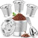 4 Pack Reusable K Cups Coffee Pods for Keurig 1.0: Stainless Steel Refillable K Cups - Reusable Coffee Filters for Coffee Machine, SUS 304, BPA-Free, Heat Resistant Handles, Scoop