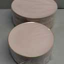 PULOTE 100PCS Pink Plastic Plates - Heavy Duty Pink and Gold Disposable for Party, Wedding & Valentines Day, Include 50 Each (Dinner & Dessert) Plates