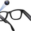 AI Smart Glasses with 1080P HD Camera, AI Real-Time Translation, Bluetooth Audio  Smart Glasses with Camera, Hands-Free Video Recorder for Travel, Sports, Outdoor Use (E03S Black)