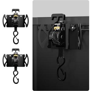 2PCS Rotating Retractable Ratchet Straps for 20162025 Toyota Tacoma & Tundra Accessories Auto-Retract Tie Down Straps with Swivel Ratchet, Heavy Duty Truck Bed Anchors (Tacoma & Tundra)