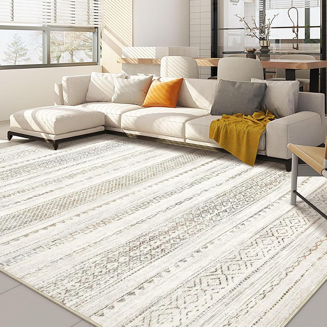 Nakagishi 5x7 Area Rugs Living Room: Washable Boho Large Neutral Soft Rug Modern Stain Resistant Moroccan Indoor Non-Slip Carpet for Bedroom Nursery Kid Playroom Office Dining Room Classroom- Colorful