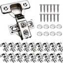 26 Pack Soft Close Cabinet Door Hinges for 1/2" Partial Overlay Cupboard, 100 Degree Opening Angel, Stainless Concealed Kitchen Cabinet Hinges with Mounting Screws and Manual
