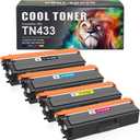 TN433 Toner Cartridge Set TN-433 MFC-l8900Cdw HL-L8360Cdw Replacement for Brother TN433 TN 433 for Brother MFC l8900Cdw HL-L8260Cdw MFC-L8610Cdw HL-L8360Cdwt Printer Ink (Black Cyan Magenta Yellow)