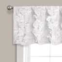 Lush Decor Riley Window Valance, Single 54" W x 18" L, White - Valance Curtains - Kitchen Valances for Windows - Bathroom Window Curtains