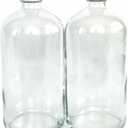 Vivaplex, 2, Clear, 32 oz Glass Bottles, with Lids