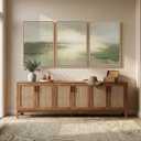 Large Framed Sage Green Abstract Landscape Wall Art for Living Room, 3 Piece Modern Canvas Prints Paintings Artwork for Walls, Nature Rustic Pictures Wall Decor for Bedroom Farmhouse Office 24x36 In, 24" W x 36" H x 3Pcs