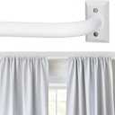 White Blackout Curtain Rod for Windows 28 to 48 Inches, Wrap Around Drapery Rod, Heavy Duty Curtain Rods for Darkening, Modern Decorative Rods Treatment, White