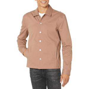 PAIGE Men's Elsmar Stretch Cotton Chore Jacket (Large, Deep Mauve)
