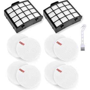 Leadaybetter AZ2002 Vacuum Filter Replacement for Shark Vertex DuoClean PowerFin Upright Vacuum AZ2000 AZ2000W AZ2002, 2 HEPA, 4 Foam and 4 Felt Filters, Replace Part XHFAZ2000, XFFKAZ2000