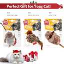 2 x PETGEEK Gigwi Simulated Chirping Bird Cat Toy, Fake Interactive Cat Toys for Indoor Cats, Feather Toy with Hanging Loop for Bored Indoor Adult Kittens Interactive Play (Bird Mouse Cricket)