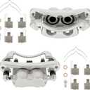 Front Disc Brake Caliper Assembly with Bracket fit for 2000-2005 Ford Excursion,1999-2004 Ford F-250 F-350 Super Duty, Front Right and Left Caliper set with 2PC, 18-B4790 + 18-B4791