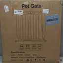 Fairy Baby 71.7"-81.1" Extra Wide Baby Gate with Door, Long Dog Gate for The House Doorway Stairs, Pressure Mounted Safety Gate for Child Kid, Auto Close Metal Pet Barrier with Arch Design, White