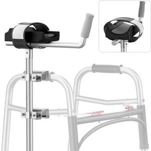Walker Platform Attachment  Adjustable Height & Padded Armrest, Compatible with Most 2-Button Walkers, Enhances Stability & Reduces Wrist & Back Strain, Lightweight